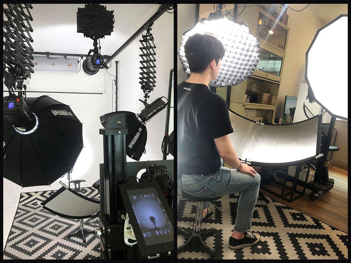 Fork Studio's photography equipment arranged in the studio for professional quality photo sessions.